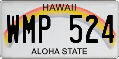 HI license plate WMP524