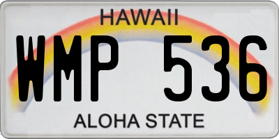 HI license plate WMP536