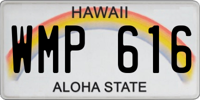 HI license plate WMP616