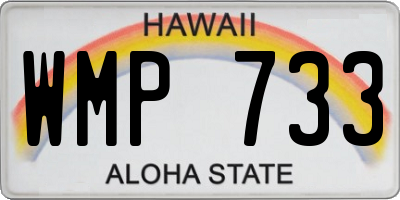 HI license plate WMP733