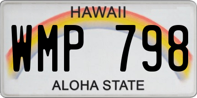 HI license plate WMP798