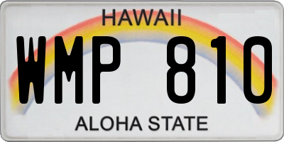 HI license plate WMP810
