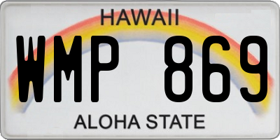 HI license plate WMP869