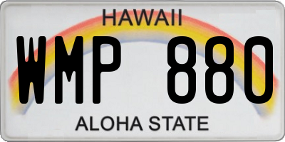 HI license plate WMP880