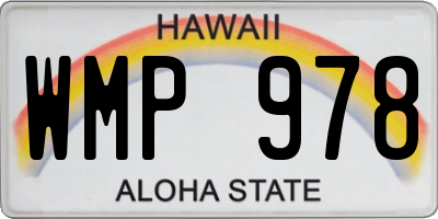 HI license plate WMP978