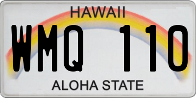 HI license plate WMQ110