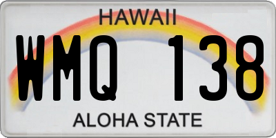 HI license plate WMQ138