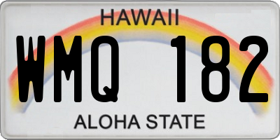 HI license plate WMQ182