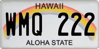 HI license plate WMQ222