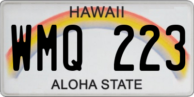 HI license plate WMQ223