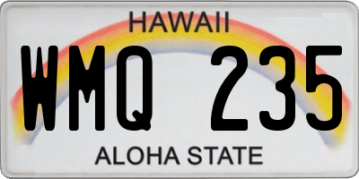 HI license plate WMQ235
