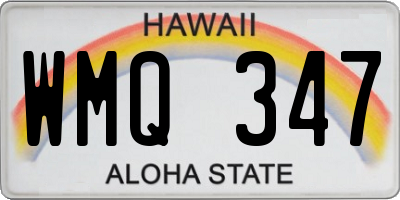 HI license plate WMQ347