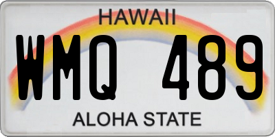 HI license plate WMQ489
