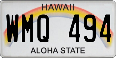 HI license plate WMQ494