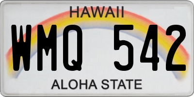 HI license plate WMQ542