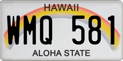 HI license plate WMQ581