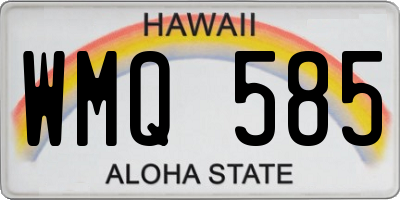 HI license plate WMQ585