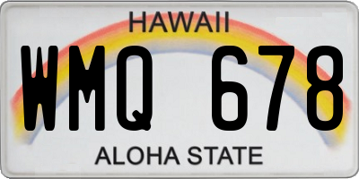 HI license plate WMQ678