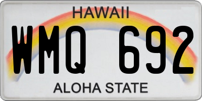 HI license plate WMQ692