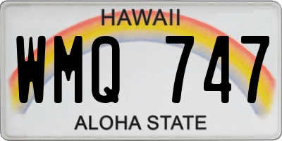 HI license plate WMQ747