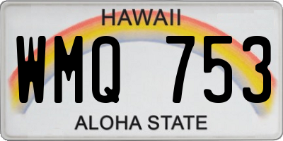HI license plate WMQ753