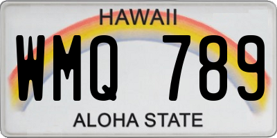 HI license plate WMQ789