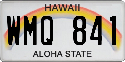 HI license plate WMQ841