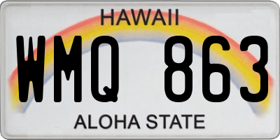 HI license plate WMQ863