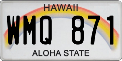 HI license plate WMQ871