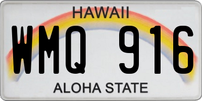 HI license plate WMQ916