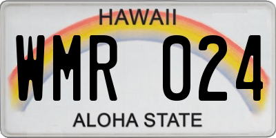 HI license plate WMR024