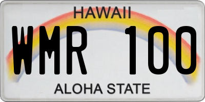 HI license plate WMR100