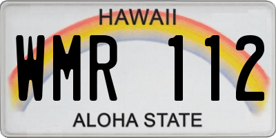 HI license plate WMR112