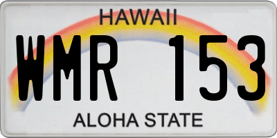 HI license plate WMR153