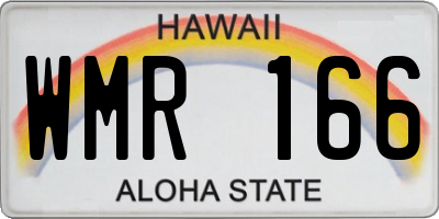 HI license plate WMR166