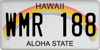 HI license plate WMR188
