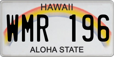 HI license plate WMR196