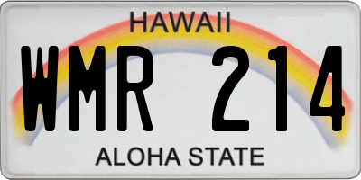 HI license plate WMR214