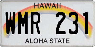 HI license plate WMR231
