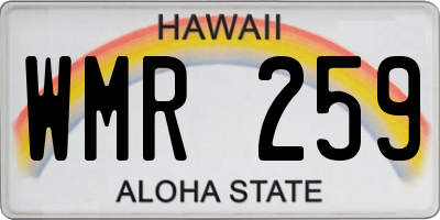 HI license plate WMR259