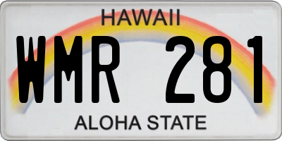 HI license plate WMR281