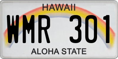 HI license plate WMR301