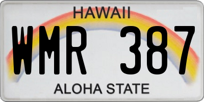 HI license plate WMR387