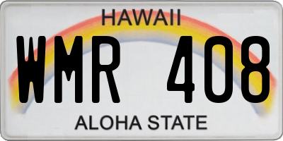 HI license plate WMR408
