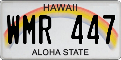 HI license plate WMR447