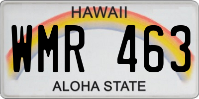 HI license plate WMR463