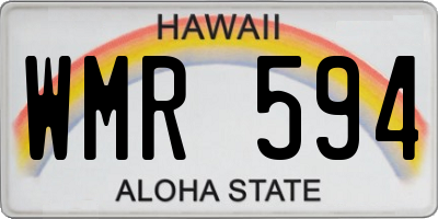 HI license plate WMR594