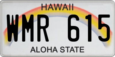 HI license plate WMR615
