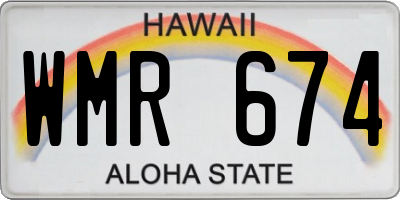 HI license plate WMR674