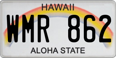 HI license plate WMR862